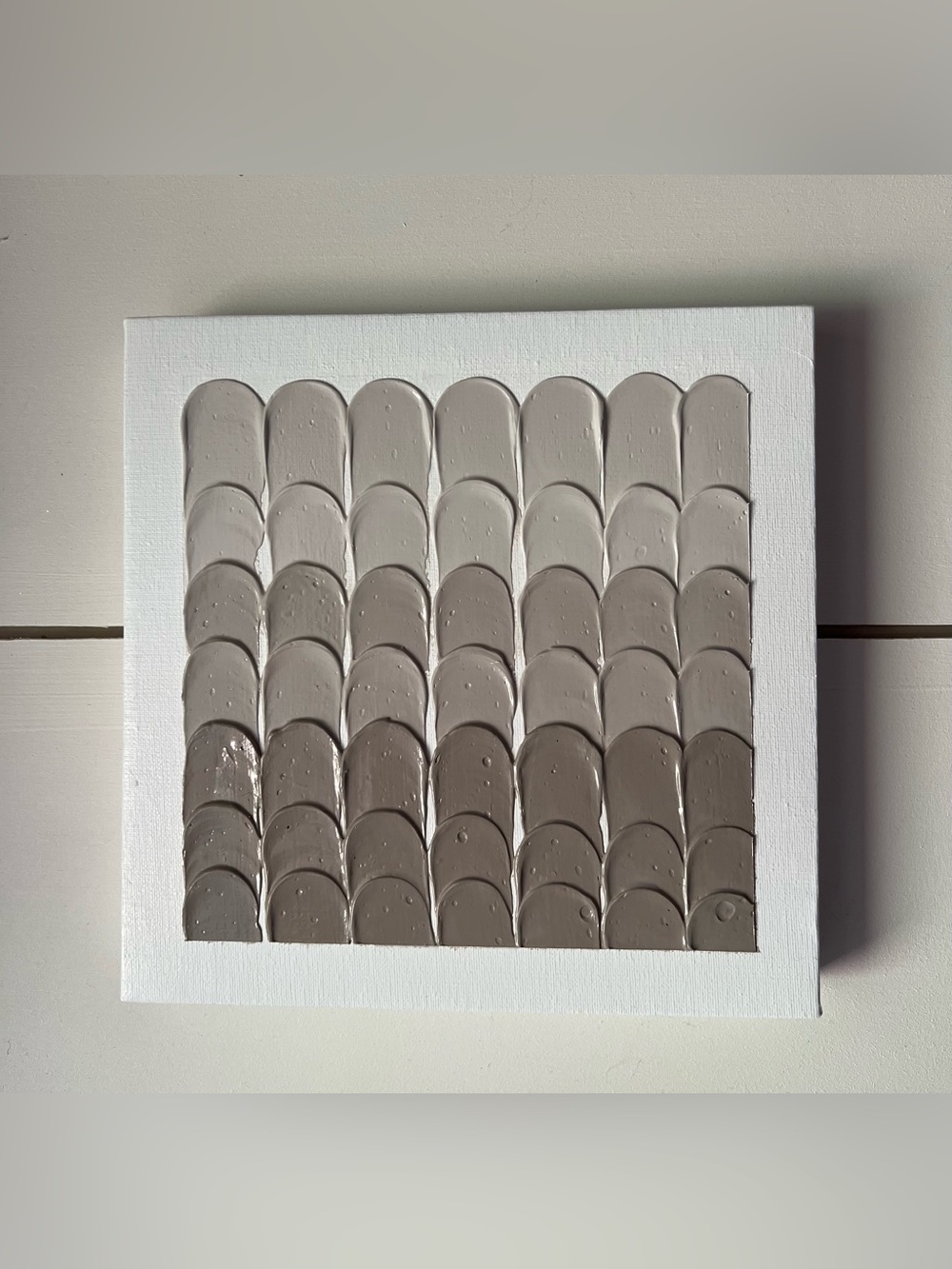 Textured Neutral Acrylic Painting – 8x8” Modern Minimalist Wall Art